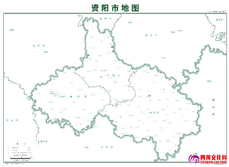 资阳市标准地图政区简图(2016年5月四川省测绘地理信息局制)