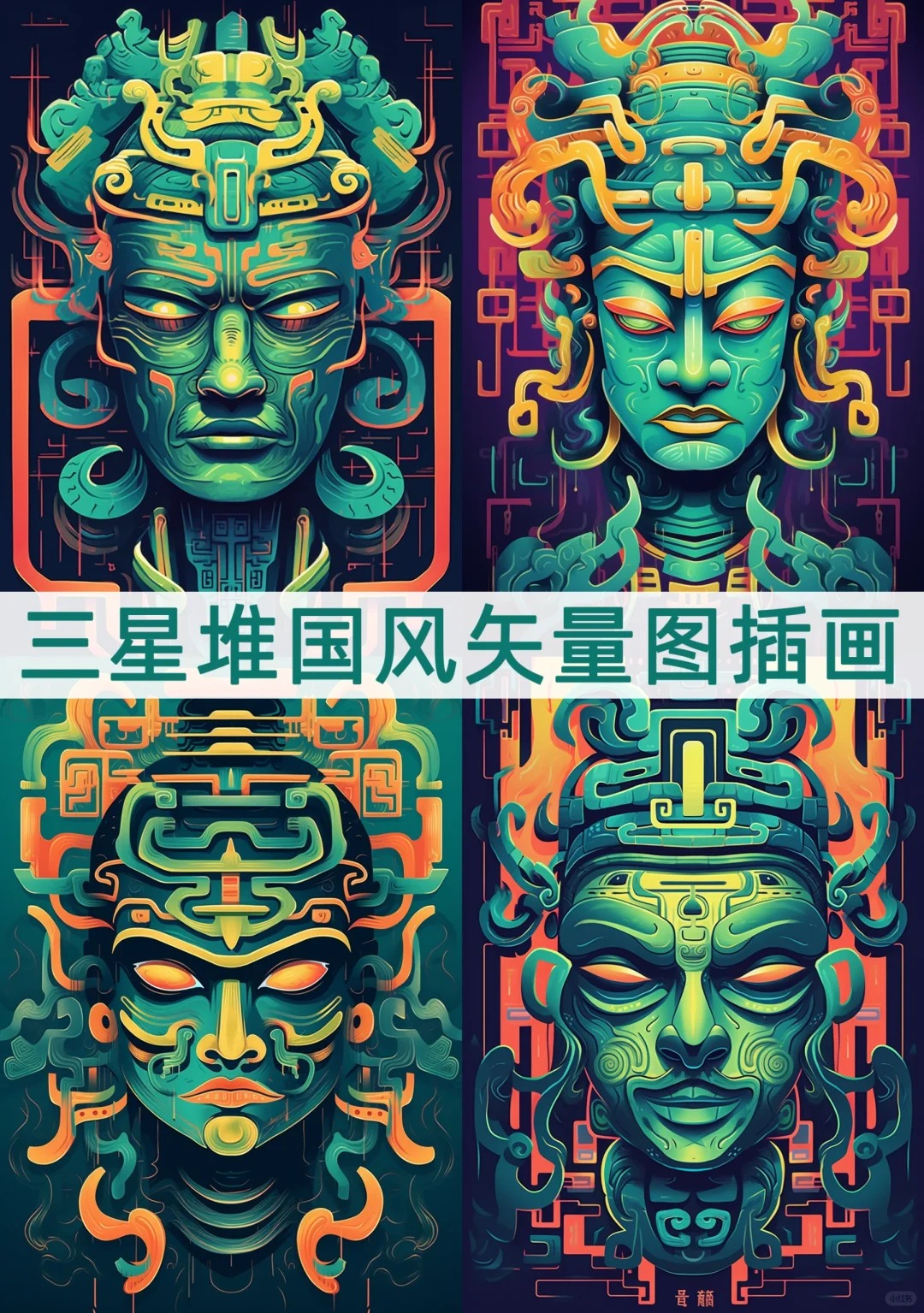 三星堆国风矢量图插画设计_1_包装设计及产品动画渲染_来自小红书网页版.jpg